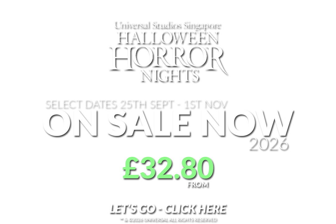 Experience spine-chilling thrills at Universal Studios Singapore's Halloween Horror Nights! Join us for a night of terror, haunted houses, and live shows. GoTicketless.co.uk ™ & © Universal. All Rights Reserved Experience spine-chilling thrills at Universal Studios Singapore's Halloween Horror Nights! Join us for a night of terror, haunted houses, and live shows. GoTicketless.co.uk ™ & © Universal. All Rights Reserved
